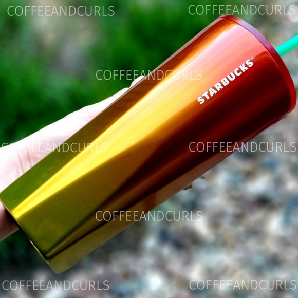 Starbucks Ombre Mango Stainless Steel Cold Cup Tumbler 24oz Venti NWT - Picture 10 of 11
